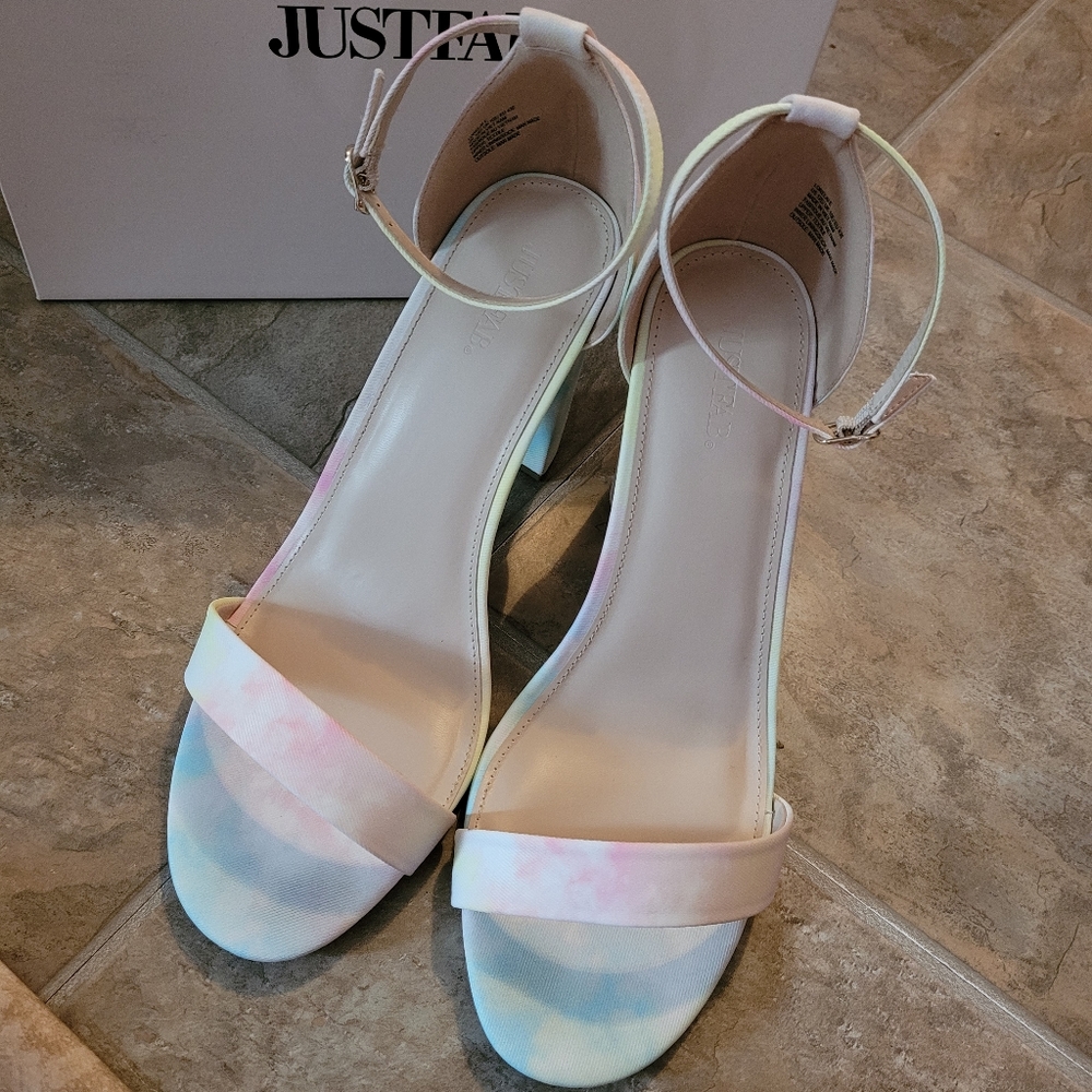 Nib Justfab Lorelai-E Tie Dye Multi Pumps Size 12 - image 2